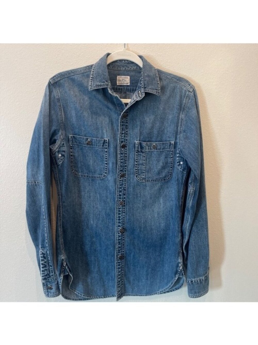 J.Crew Women's Deconstructed Denim Authentic Workwear Button Up Shirt XS Casual